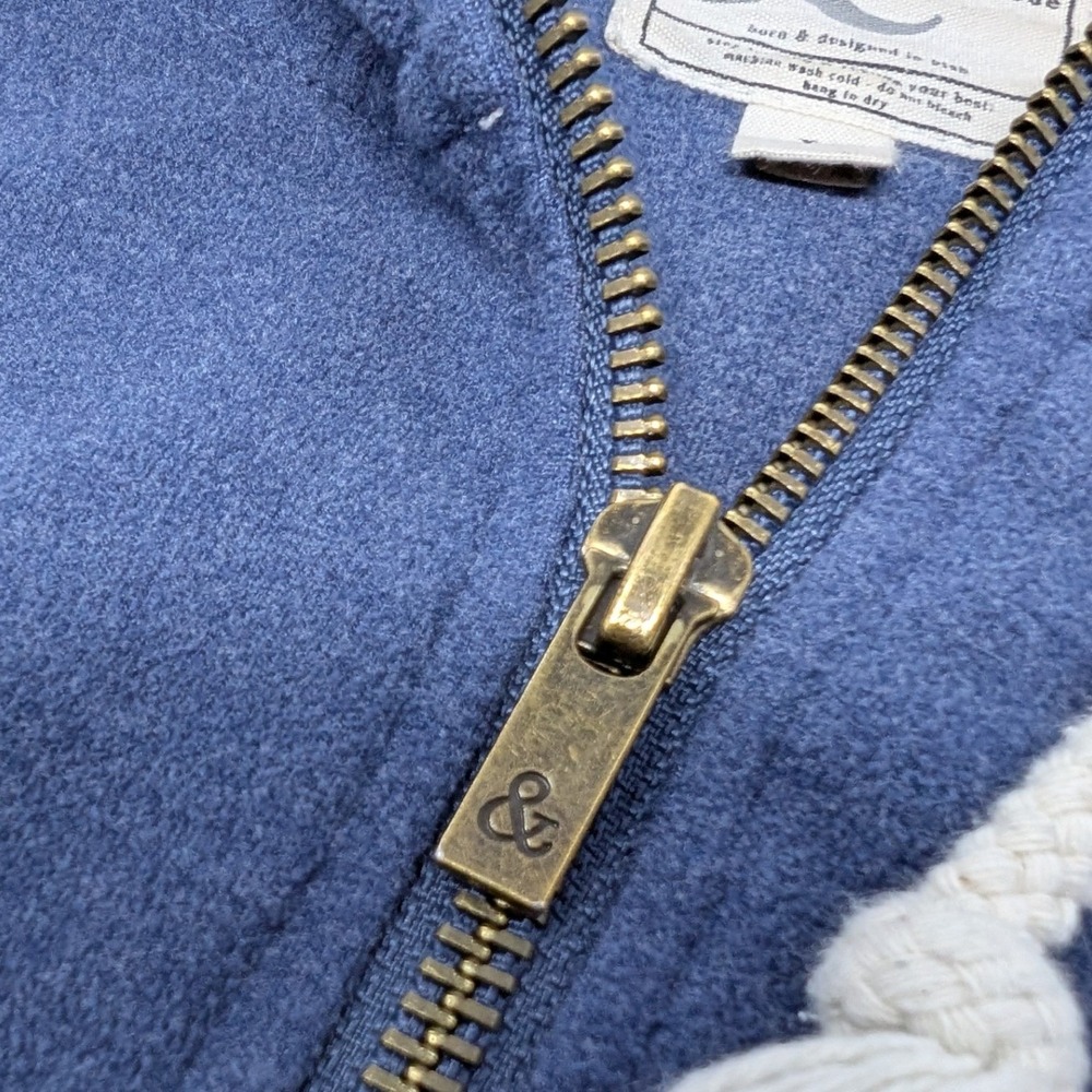Ampersand Avenue Heather Gray Full-Zip Hoodie Leather Accents Women's L Cozy - Picture 10 of 14